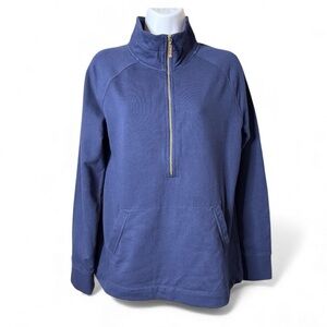Lilly Pulitzer Women's Navy Blue 1/2 Zip Nautical Popover Pullover Size M Cozy